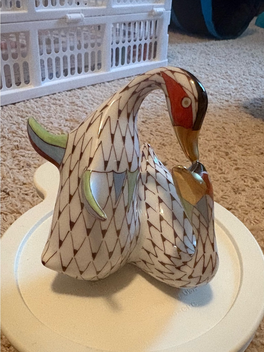 Vintage Hollóháza Hungary Duck & Geese Figurine Pair